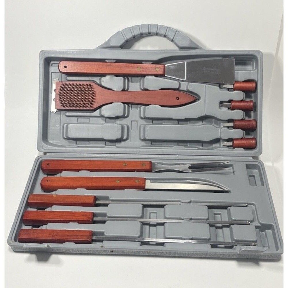 BBQ Grill Tools 11 Pc Outdoor Cooking Set With Case